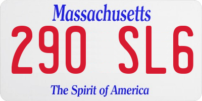 MA license plate 290SL6