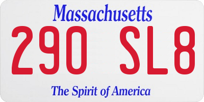 MA license plate 290SL8