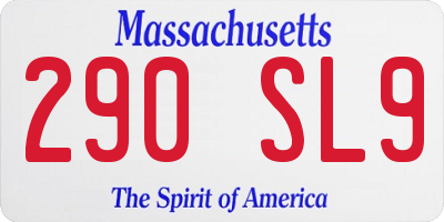 MA license plate 290SL9