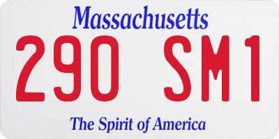 MA license plate 290SM1
