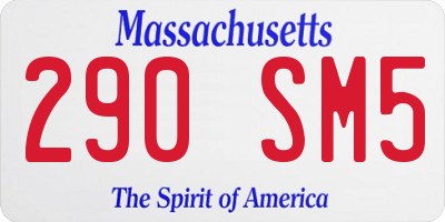 MA license plate 290SM5
