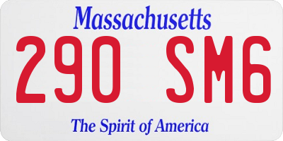 MA license plate 290SM6