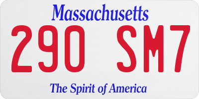 MA license plate 290SM7