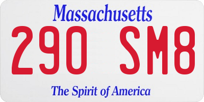 MA license plate 290SM8