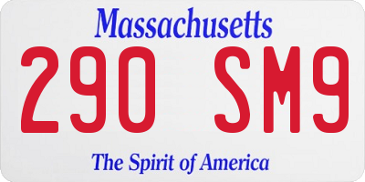 MA license plate 290SM9