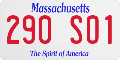 MA license plate 290SO1