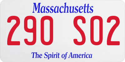 MA license plate 290SO2
