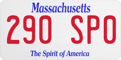 MA license plate 290SP0