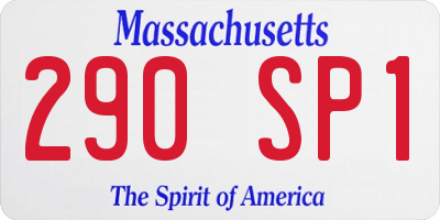 MA license plate 290SP1