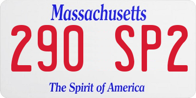 MA license plate 290SP2