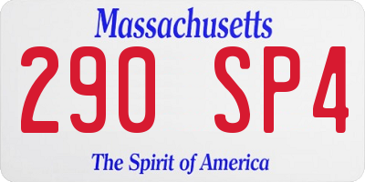 MA license plate 290SP4