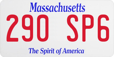 MA license plate 290SP6
