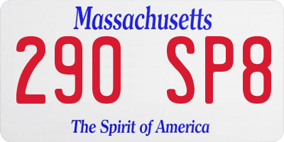 MA license plate 290SP8