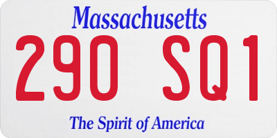 MA license plate 290SQ1