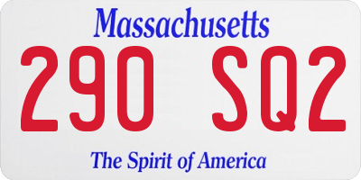 MA license plate 290SQ2