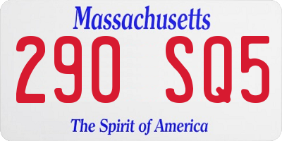 MA license plate 290SQ5