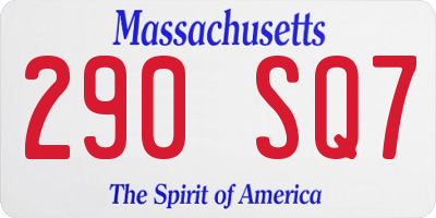 MA license plate 290SQ7