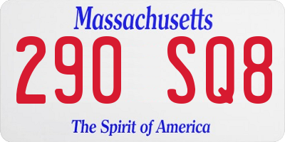 MA license plate 290SQ8