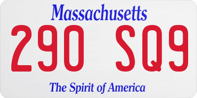 MA license plate 290SQ9