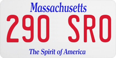 MA license plate 290SR0