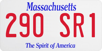 MA license plate 290SR1
