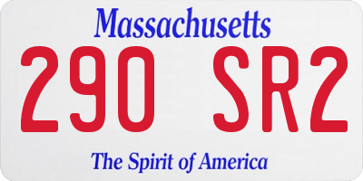 MA license plate 290SR2