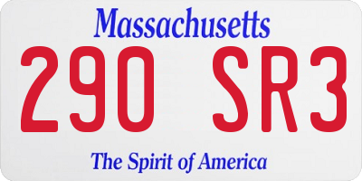 MA license plate 290SR3