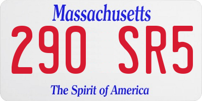 MA license plate 290SR5