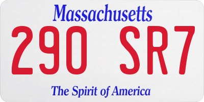 MA license plate 290SR7