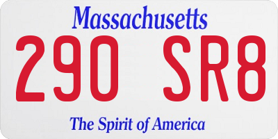MA license plate 290SR8