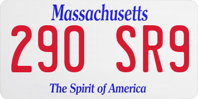 MA license plate 290SR9