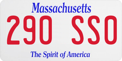 MA license plate 290SS0