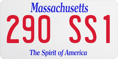 MA license plate 290SS1