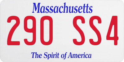 MA license plate 290SS4