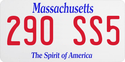 MA license plate 290SS5