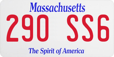 MA license plate 290SS6