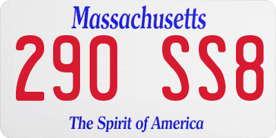 MA license plate 290SS8