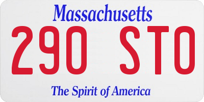 MA license plate 290ST0