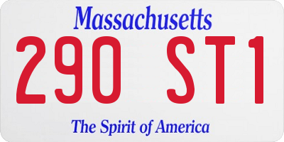 MA license plate 290ST1