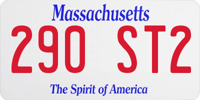 MA license plate 290ST2