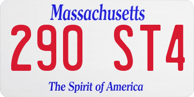 MA license plate 290ST4