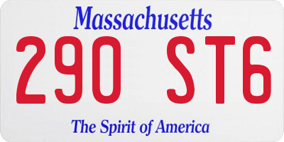 MA license plate 290ST6