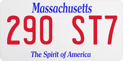 MA license plate 290ST7