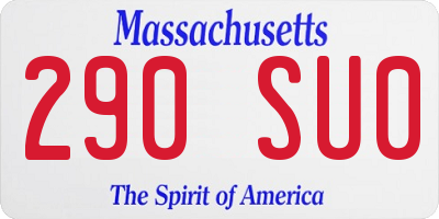 MA license plate 290SU0