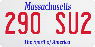 MA license plate 290SU2
