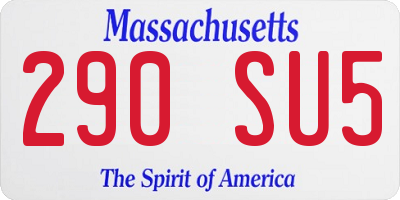 MA license plate 290SU5