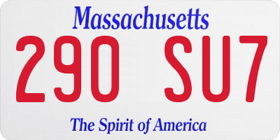 MA license plate 290SU7