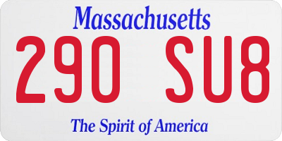 MA license plate 290SU8