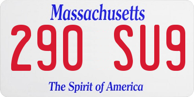 MA license plate 290SU9