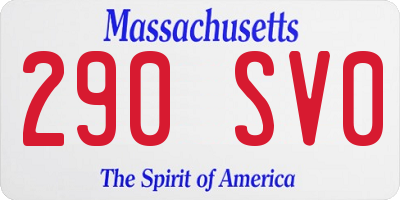 MA license plate 290SV0